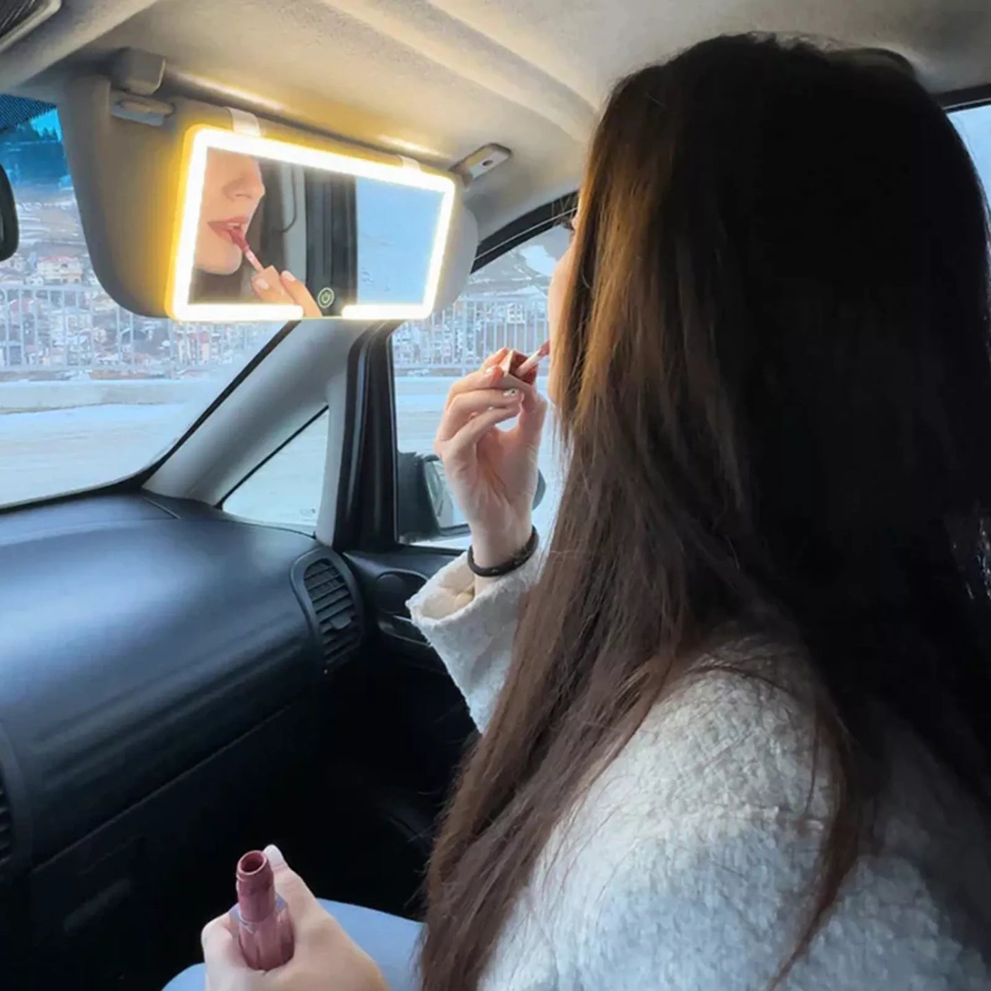 ESPEJO CON LUZ LED PARA AUTO